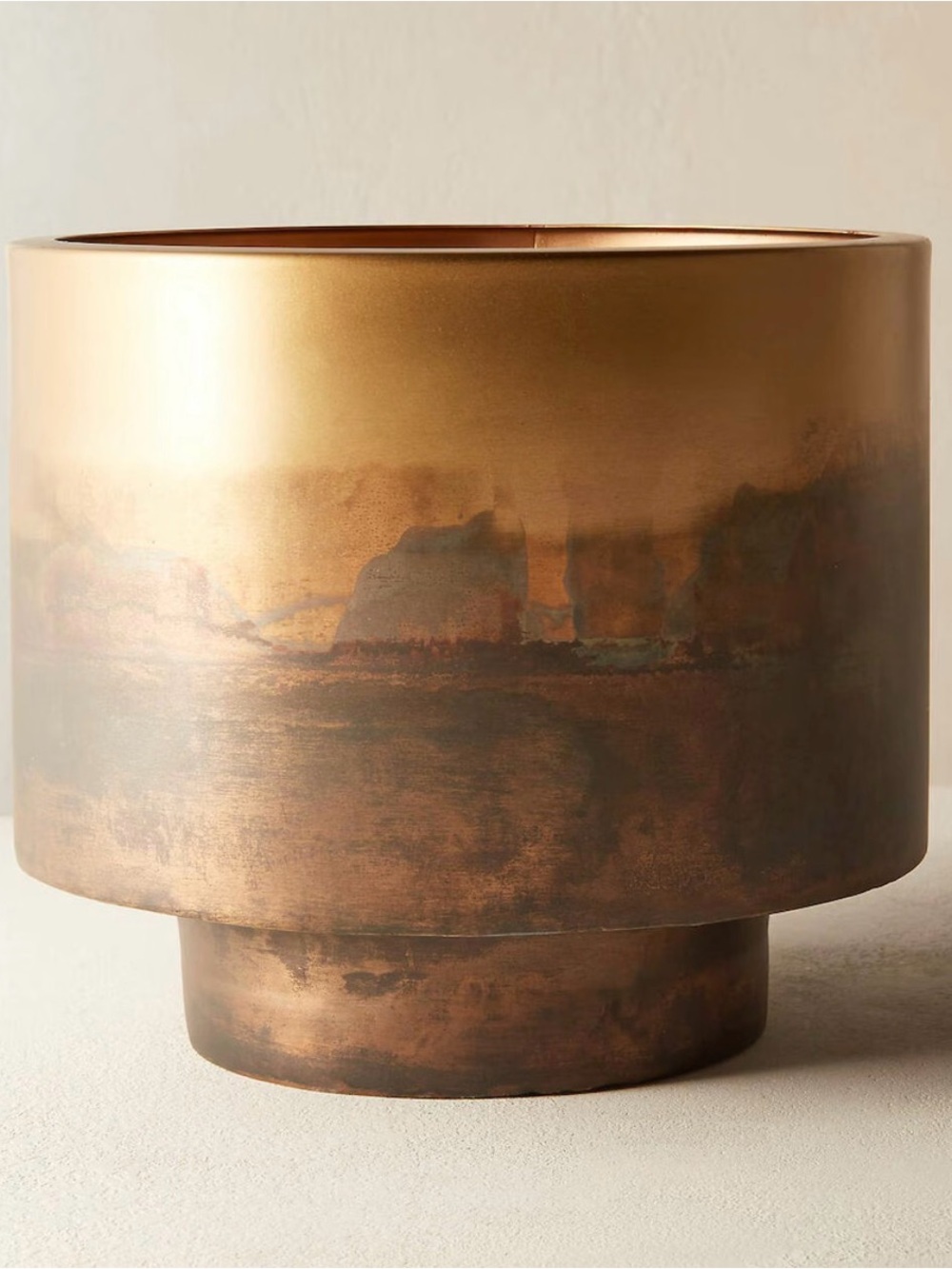 CB2 Brushed Metallic Gold Decorative Vase
